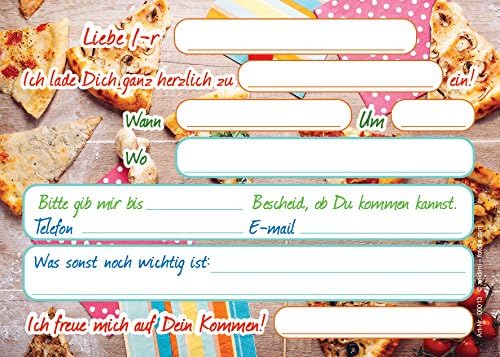 Juna Experten 6 Einladungskarten Zum Geburtstag Pizza Party Pizzaessen Schone Und Bunte Einladungen Einladungen Spielzeug Livemillennium Com