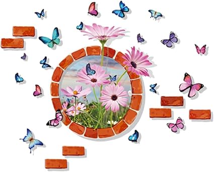 Amazon トリック アート 壁面 シール 貼って 剥がせる ウォール ステッカー ビックリ チョウ サイズ W600 H900mm 09 3d 蝴蝶 ホーム キッチン 通販