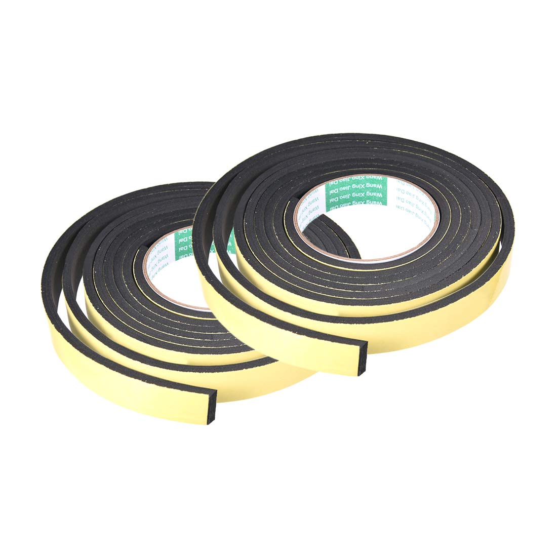 sourcing map Sealing Foam Tape 20mm Wide 5mm Thick 3 M/9.8ft Long, Self Adhesive Weather Strip for Window Door Insulation, Pack of 2