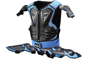TAKUEY Kids Motorcycle Armor Suit Protective Gear Chest Spine Back Protector Shoulder Arm Elbow Knee Protector Pads for Motocross Racing Skiing ICE Skating Bike Cycling
