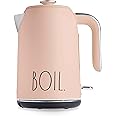 Rae Dunn Electric Water Kettle - Stainless Steel Coffee Maker, Tea Kettle, Electric Hot Water Kettle with Automatic Shut Off Boil-Dry Protection, 1500 Watt Boiling Power, 1.7 Liters, Blush