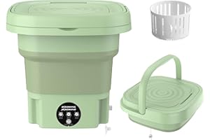 BESDAS Portable Washing Machine,Upgraded 8L Mini Folding Washing Machine,Small Washer for Baby Clothes, Underwear or Small Items,Camping&Travel Laundry for Apartments, Dorm, Camping, RV, Travel Laundry