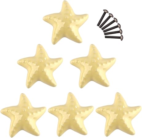 HYZH 6 Stück Keramik Vintage Griffe Knöpfe Schubladenknöpfe Türknöpfe