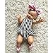 Newborn Baby Girl Striped Bodysuit Romper Jumpsuit Outfits Sunsuit Clothes (6-12 Months, Black Striped)
