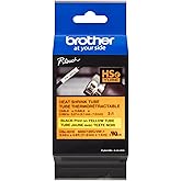 Brother HSe631E 11.2mm (0.44in) Black on Yellow 3:1 Heat Shrink Tube