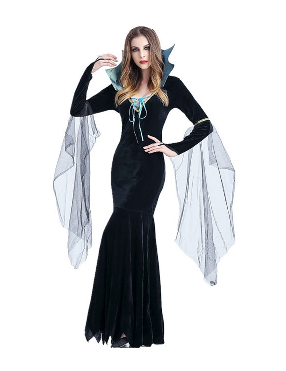 knee length dresses for ladies Gothic Vampire Costume Girl Halloween