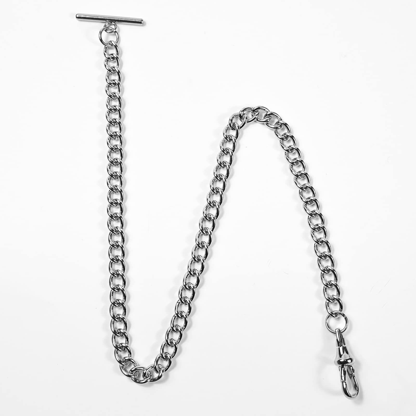 YECSOSS Men's Pocket Watch Chain Albert Chain, Vest Chain with T-bar Gold/Silver