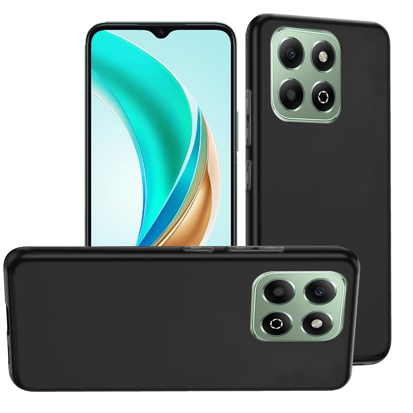 HuiYouMY Case Compatible with HONOR X6b Cover for HONOR X6b, Slim Fit Soft TPU Shockproof Anti-Scratch Phone Case Cover Black