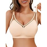 Aoysky Womens Wireless Jelly Bras No Underwire Push Up Bralette Comfortable Full Coverage Seamless T-Shirt Bra