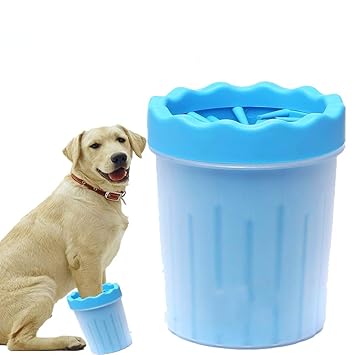 24x7 eMall Portable Pet Paw Cleaner/Washer, Durable Cleaning Cup with Silicone Bristles, Quickly Scrub and Wash Muddy Dirty Paws and Feet, Small to Medium Large Dog Breeds (Large Breeds Blue)