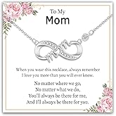 EPIRORA Gifts for Mom Daughter Auntie Niece Nana Granddaughter, Silver Infinity Pendant Necklace Jewellery Presents for Women Girls on Birthday Christmas Mother's Day Valentines Day