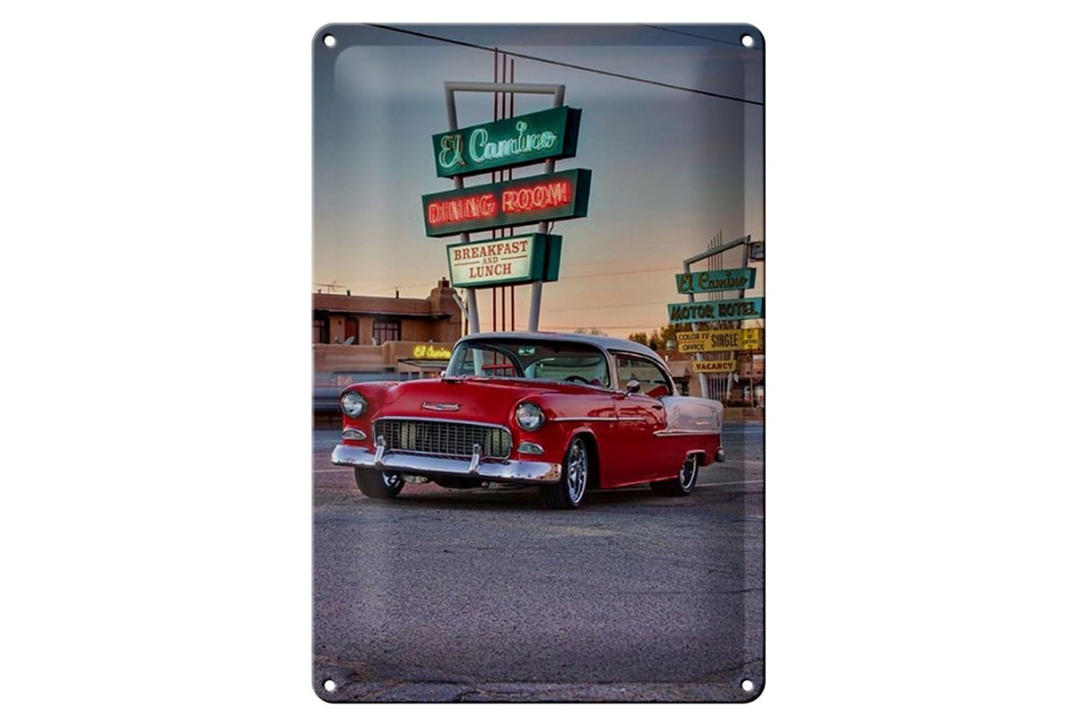 Tin Sign 20 x 30 cm Curved EL Camino Car Vintage Car Decorative Gift Sign