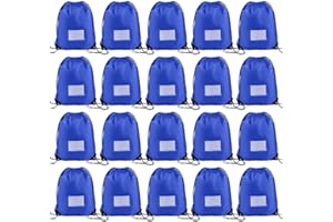 CODOBON 20 Pcs Drawstring Bags,Bulk Draw String Backpack, Cinch Bag Sackpack for Travel Gym Sport, Royal Blue