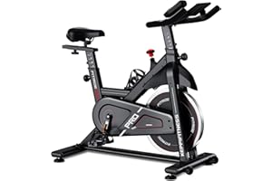 KEPPI FITNESS KeppiFitness Exercise Bike, Stationary bike for home with Felt/Magnetic Resistance, Indoor Bike with Tablet Holder, RPM Track LCD Monitor, 5+7 Handle and Seat Adjustment for Cardio Workout