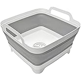 MontNorth Dishpan For Washing Dishes,9L Collapsible and Portable,Wash Dish Basin,Foldable Laundry Tub with Drain Plug for Kit