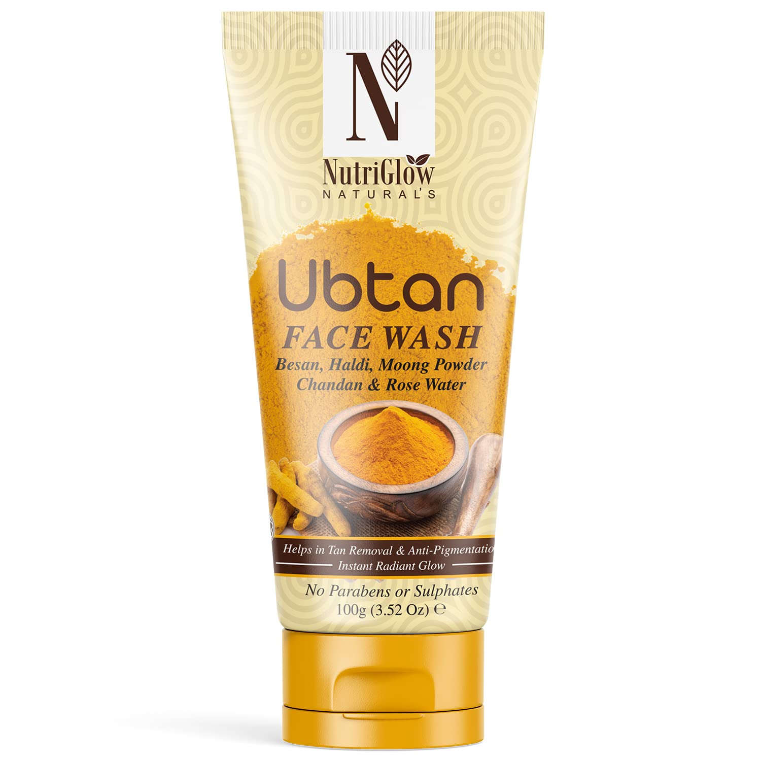Nutriglow Natural’S Ubtan Face Wash for All Skin Types with Haldi, Chandan & Rose Water, 100G