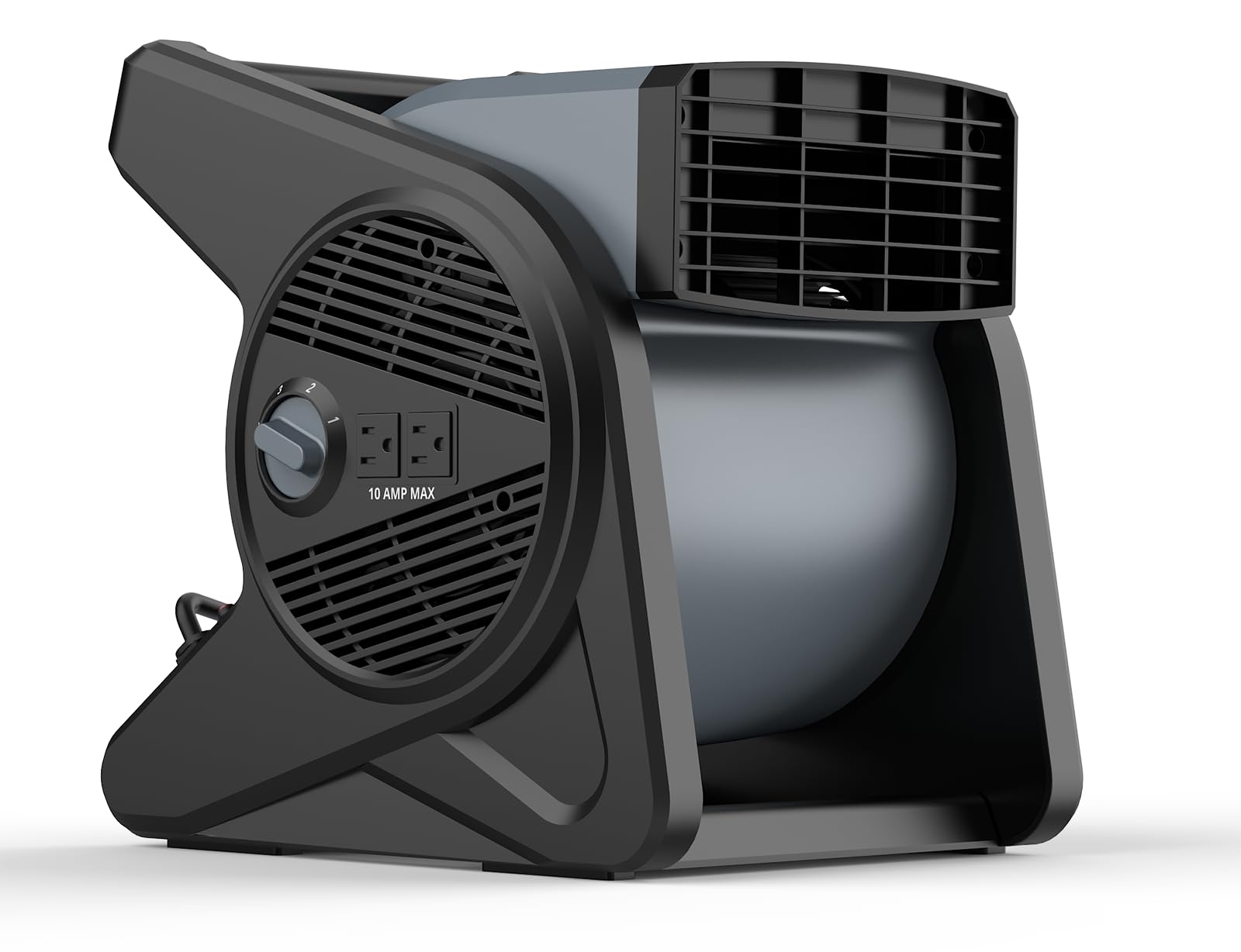 Photo 1 of shinic High Velocity Fan 15" 375 CFM 3-Speed Utility Fans Air Mover Blower Fan with 270° Pivot Carpet Dryer Floor Fan with 2 Outlets Portable Industrial Fans for Job Site Home Garage Work shop, Grey