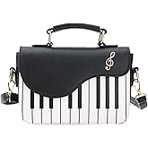 LUI SUI Women’s Piano Guitar Shape Crossbody Purse Bags Music Guitar Small Shoulder Bags Tote Purse