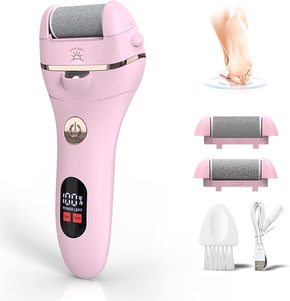 PEFOOK Electric Foot File Callus Remover Waterproof Rechargeable 3 Heads 2