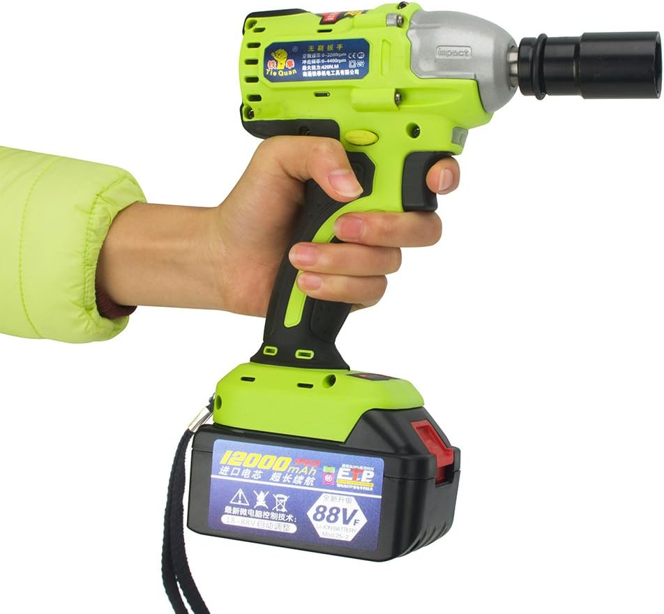 88V Brushless High Torque Cordless Impact Wrench With Detent Anvil Drive MAX XR 1/2"Speed Li-Ion Batterie +Box