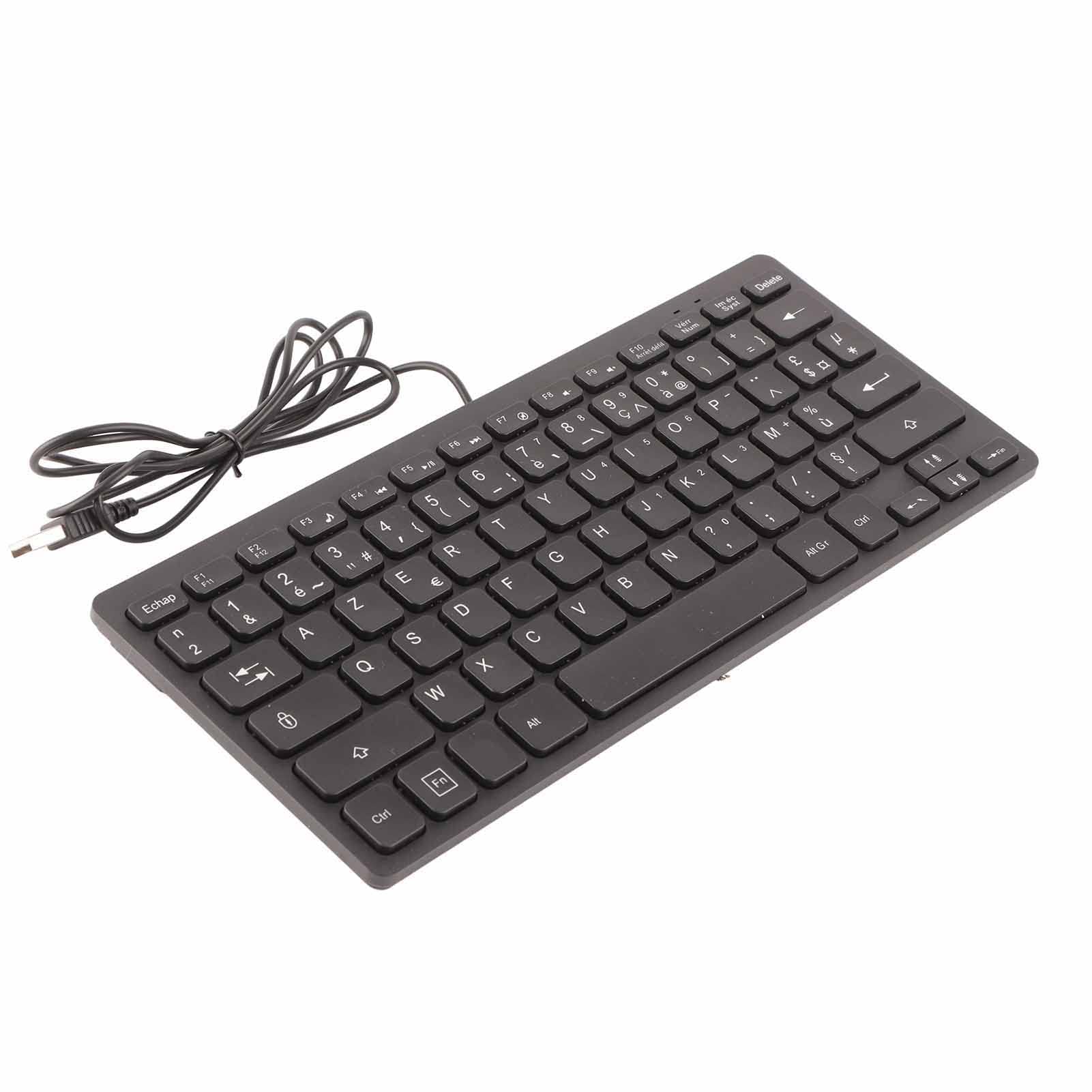 Zunate Wired Computer Keyboard, USB Wired 78 Key Mute Ultra Thin Wired Desktop Computer Small Language Keyboard,Russian Keyboard, French Keypad,German Laptop Keyboard(French)