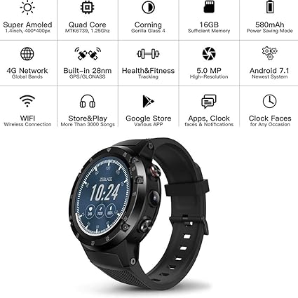 Amazon.com: Elec tech Zeblaze Thor 4 Plus Mobile Smart Watch ...