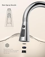 DAYONE Chrome Pull Out Kitchen Tap Swan Neck SUS304 1 Hole 360° Swivel view 5
