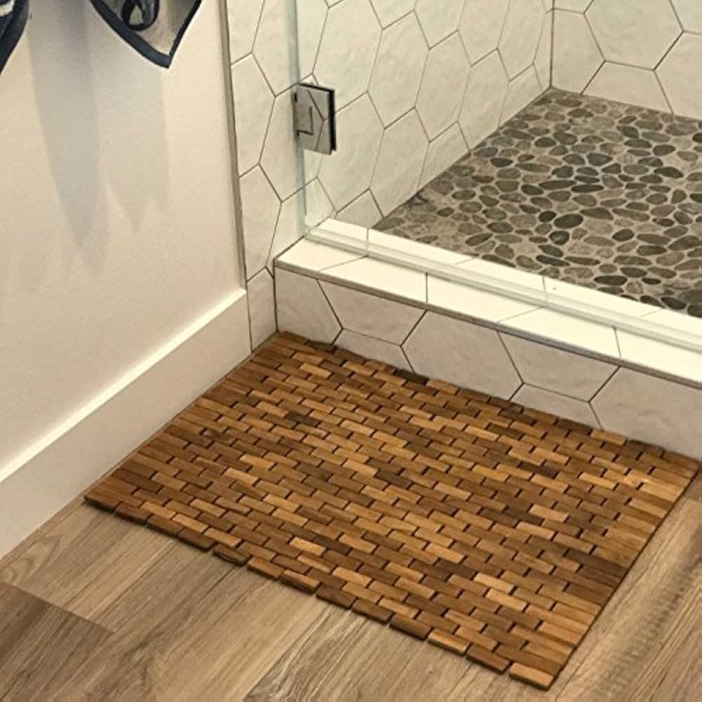 Hipo Doormats Modern Living Teak Indoor Outdoor Bath And Shower Mat