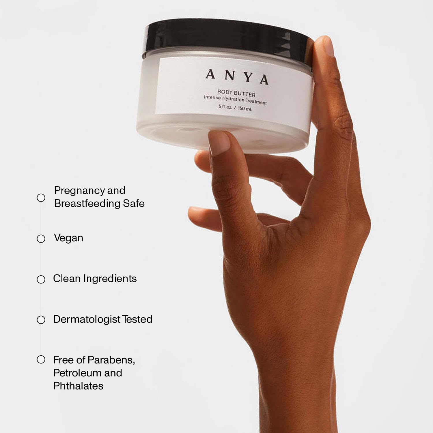 ANYA Body Butter, 5oz - Stretch mark repair and prevention lotion. Dermatologist-tested, Breastfeeding Safe ultra-rich cream, keeps skin hydrated postpartum. Essentials Gifts Baby Shower Gifts