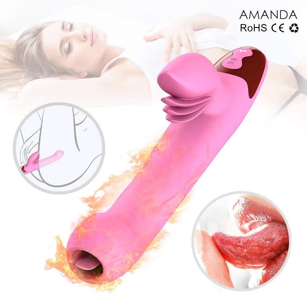 XDgxfc Wand Masager Heated Black Rabbit Lifelike Toy for Women Pleasure Tongue Massage Toys for Adult Lady Six Tools with Vibrating Waterproof Play Love Real Feel