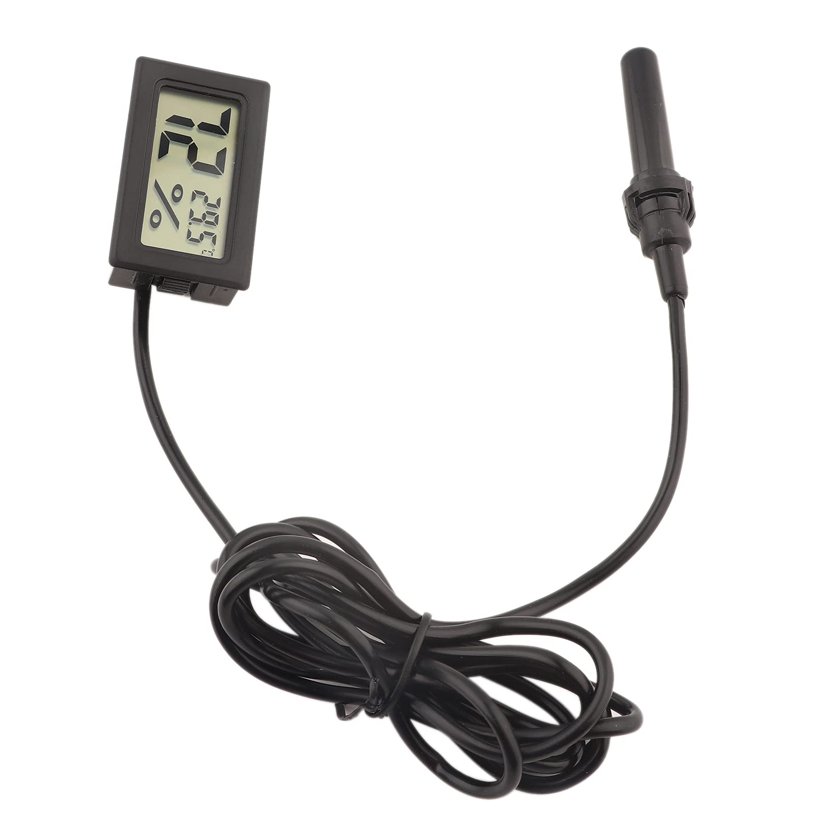 Thermometer Hygrometer Digital, Practical Temperature Humidity Meter LCD Hygrometer Thermometer for Violin Guitar Ukulele Case Instrument Care (Black), Playing Accessories