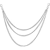 Wisdompro Pants Chain, Heavy Duty Belt Loop Chain Hip Hop Punk Trousers Jeans Chains with Lobster Clasps for Men and Women