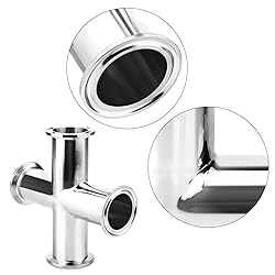 TAISHER 1PCS 304 Stainless Steel 1.5" Tube OD 4 Way