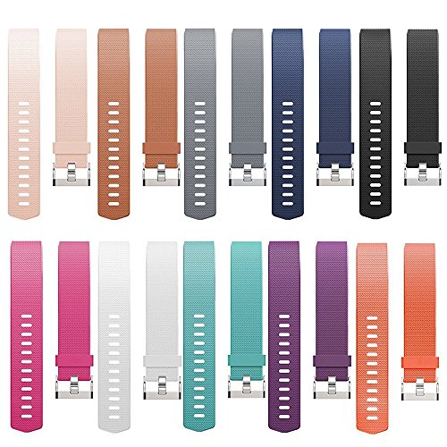 Band for 2016 Fitbit Charge 2 HR, Accessories Replacement Sport Fitness Band for Fitbit Charge 2, Pack of 10 (Small( 5.5"-6.7" ))