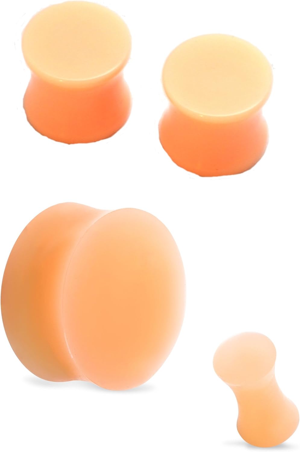 Zaya Body Jewelry 2 Pairs of Flesh Skin Colored Plugs Silicone Acrylic