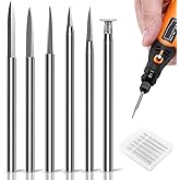 SUNJOYCO 6PCS Wood Carving Drill Bits Set for Rotary Tool, 1/8" Shank HSS Engraving Drill Bit Woodworking Tool for DIY Carvin