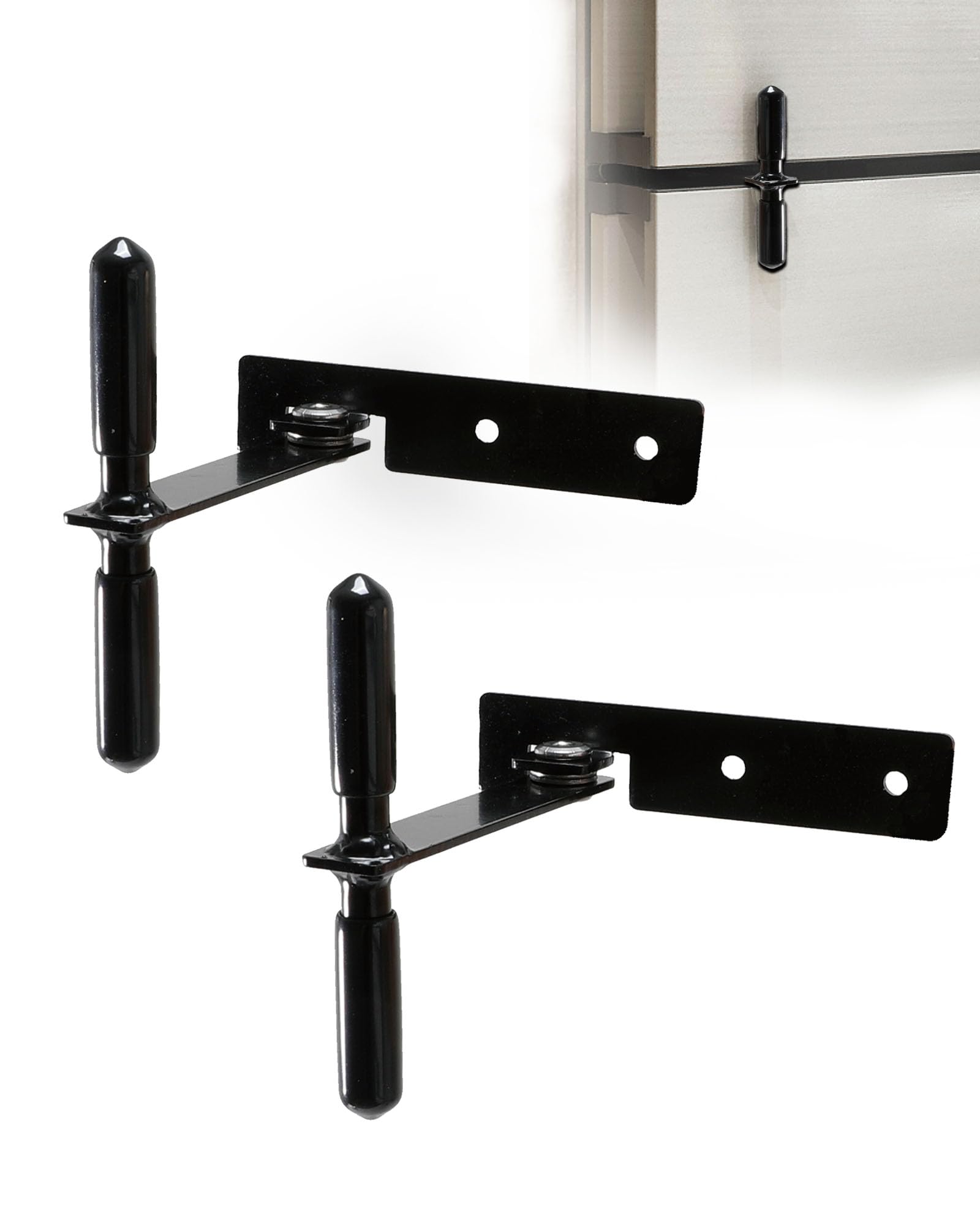 Photo 1 of 2 Pack Rv Refrigerator Door Latch, Camper Fridge Door Latch 1-3/16" Hole Spacing, Keeps The Doors from Swinging Open While Traveling