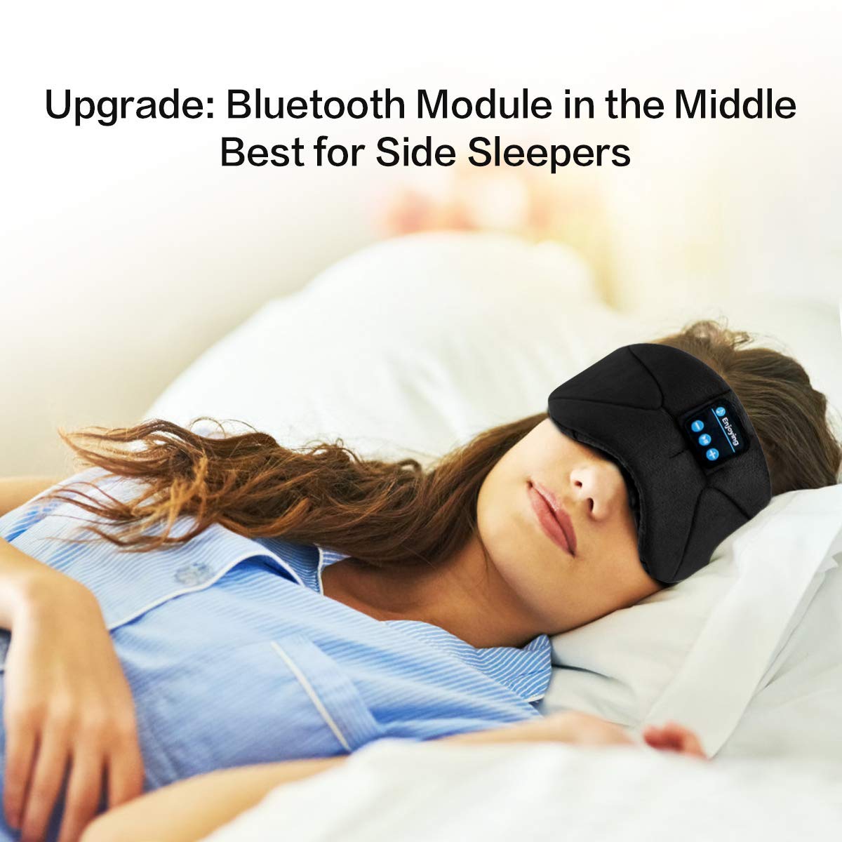 Masque de Sommeil Bluetooth, Casque Bluetooth Masque de Nuit,Masque de Yeux Respirant Ultra-Douce pour Voyage