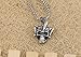 ATAZUA Eosing Silver Joker Clown Skull Biker Punk Mens Stainless Steel Necklace + Rolo Chain