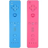 Yosikr Wireless Remote Controller for Wii Wii U, No Motion Plus - 2 Packs Pink and Blue
