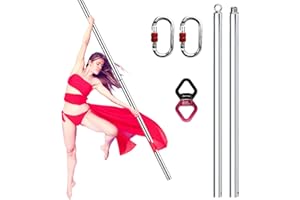 PRIOR FITNESS Aerial Flying Pole, 2m Hanging Flying Pole, Portable Suspension Fitness Tube for Home Exercise Club Party Pub Gym with Rigging Hardware