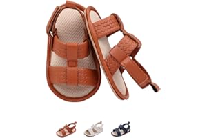 Kawacolibb Infant Boys Girls Sandals, Summer Baby Rubber Soles Non-Slip PU Leather Sandals, Newborn Toddler Prewalker First Walking Beach Outdoor Shoes,Infant Toddler Unisex Summer Shoes for babies