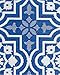 Fab Habitat Outdoor Rug - Waterproof, Fade Resistant, Crease-Free - Premium Recycled Plastic - Spanish Tile Farmhouse - Large Patio, Deck, Sunroom, Camping, RV - Puebla - Blue - 6 x 9 ft