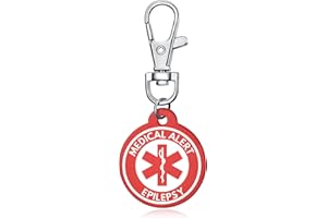 YOTHIWAD Medical Alert Keychain for Women Men,Medical ID keychain with Free Laser Engraving Red Light Suitable for Bags Cloth