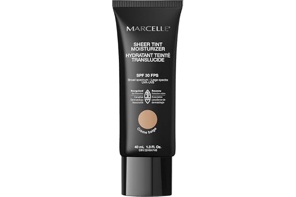 Marcelle Sheer Tint Moisturizer SPF 30, Crème Beige, with Hyaluronic Acid and Aloe, Hypoallergenic, Non-Comedogenic, Fragranc