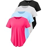 Cosy Pyro 4-Pack Workout Tops for Women UPF 50+ Yoga Shirts Short Sleeve Athletic T-Shirts Quick Dry Running Gym Tee