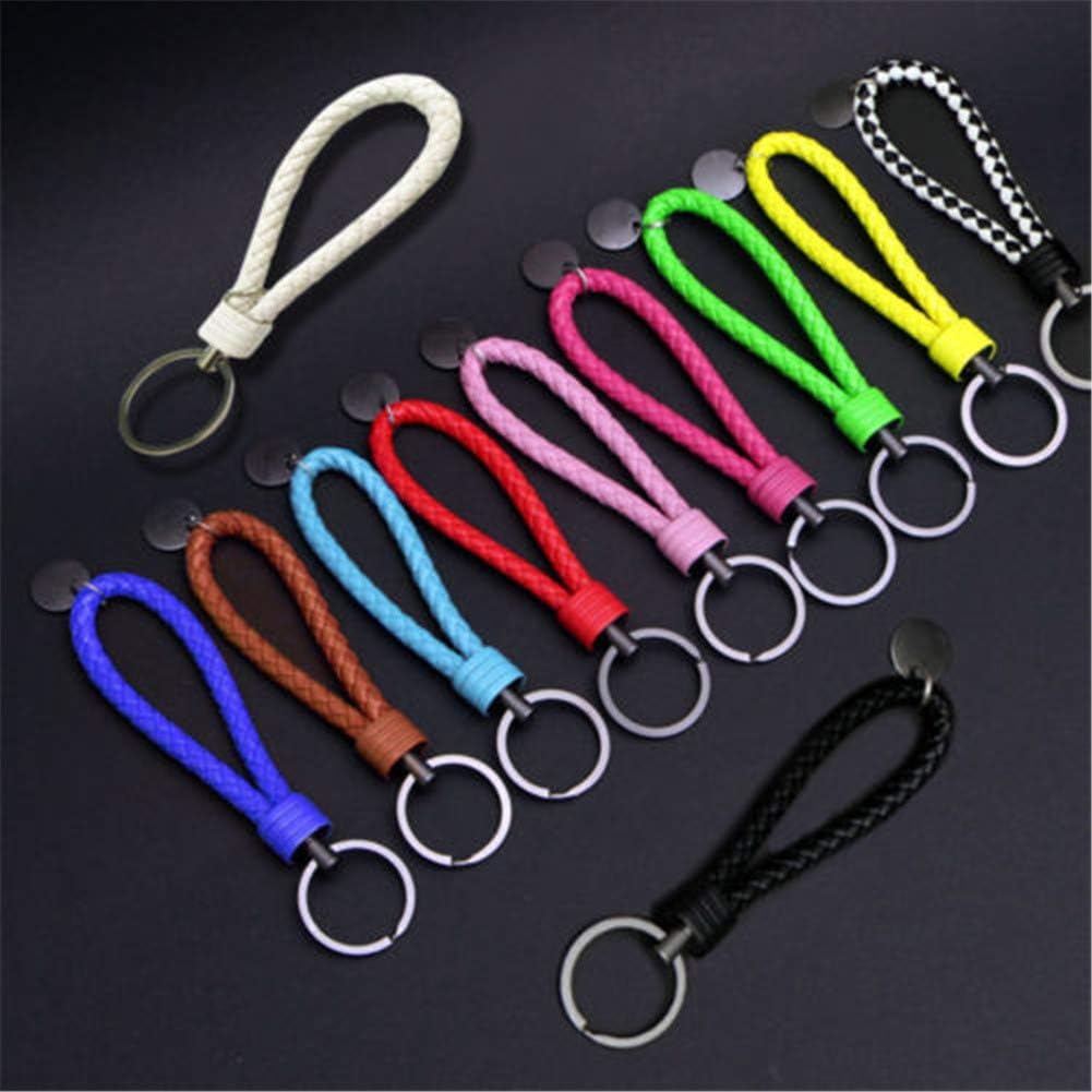 NWQEWDG Strap Weave Vehicle Car Keychain Key Chain Key Ring Key Fob Leather Rope