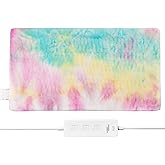 GOQOTOMO Electric Heated Pad for Back/Waist/Abdomen/Sh-oulder/Neck Pain and Cramps Relief - Moist and Dry Heat Therapy with Auto-Off Hot Heating Pad by-Rainbow