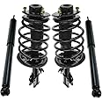 TRQ Front and Rear Complete Strut Assembly & Shock Absorber Kit Complete Strut & Coil Spring Assembly Compatible with 1998-2003 Toyota Sienna