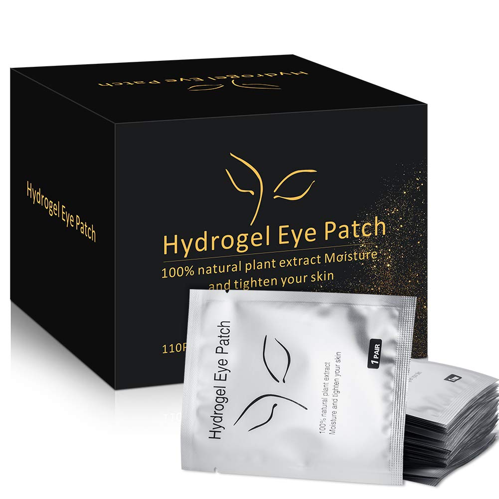 100 Pairs Under Eye Pads, Eyelash Extension Eye Pads, 100% Natural Hydrogel Eye Patch Lash Gel Pad for Eyelash Extensions supplies, Beauty Makeup Eye Mask Kit: Beauty